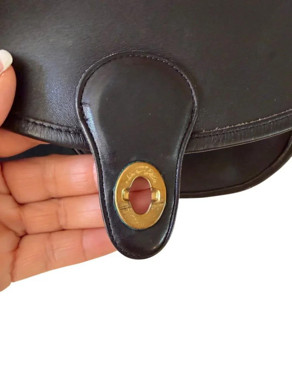 Coach Womens Prairie Bag Black Glove-tanned Leather Turnlock Closure 9954 Vintag - Picture 7 of 16
